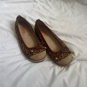 Michael Kors Animal Print Flats with Brown Accents